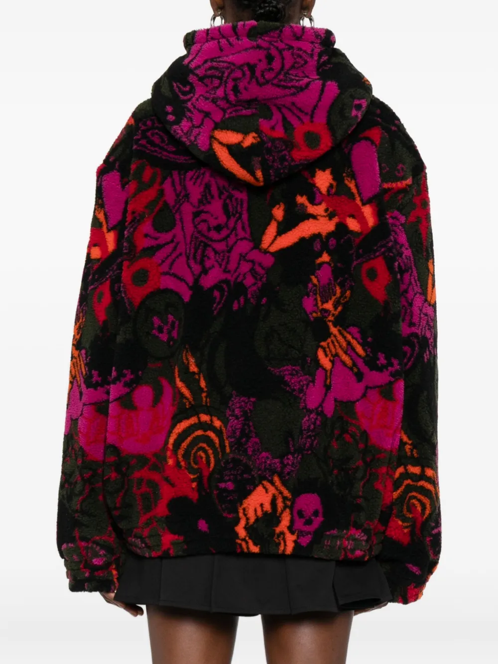 Chopova Lowena Skull-print Fleece Jacket In Black