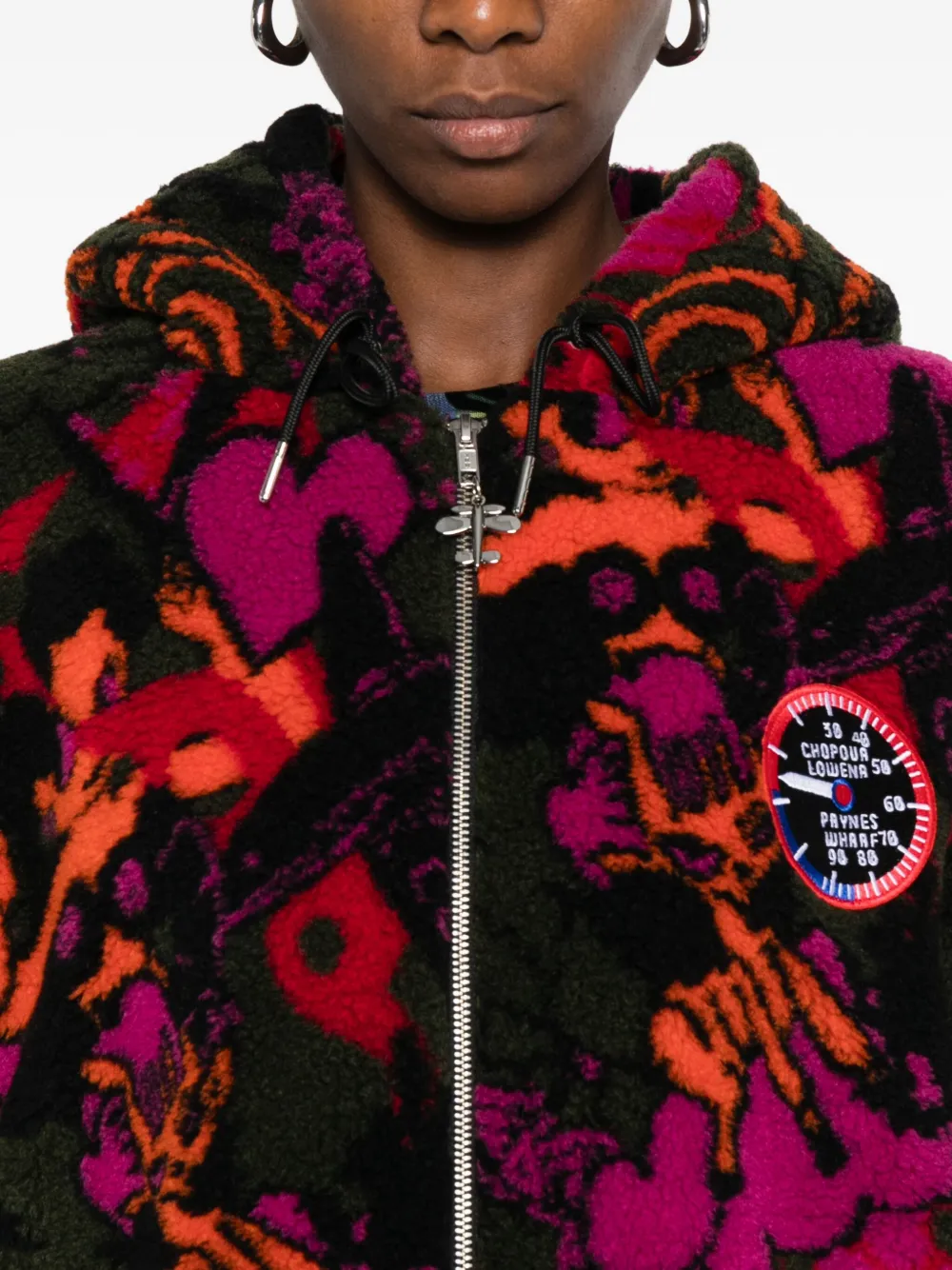 Chopova Lowena Skull-print Fleece Jacket In Black