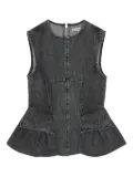 REMAIN peplum sleeveless denim top - Grey