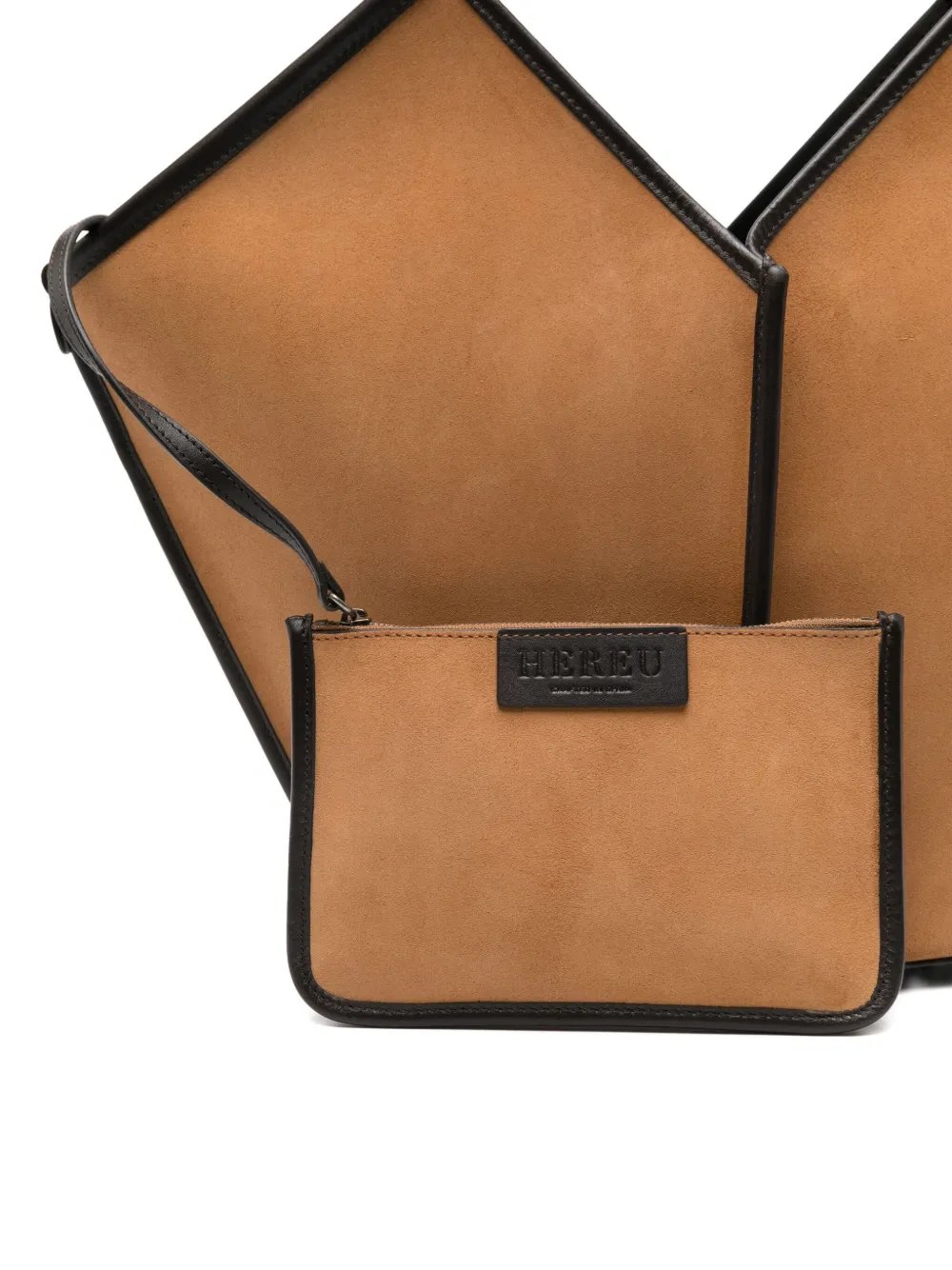 Hereu Calella Suede And Leather Tote Bag In Brown