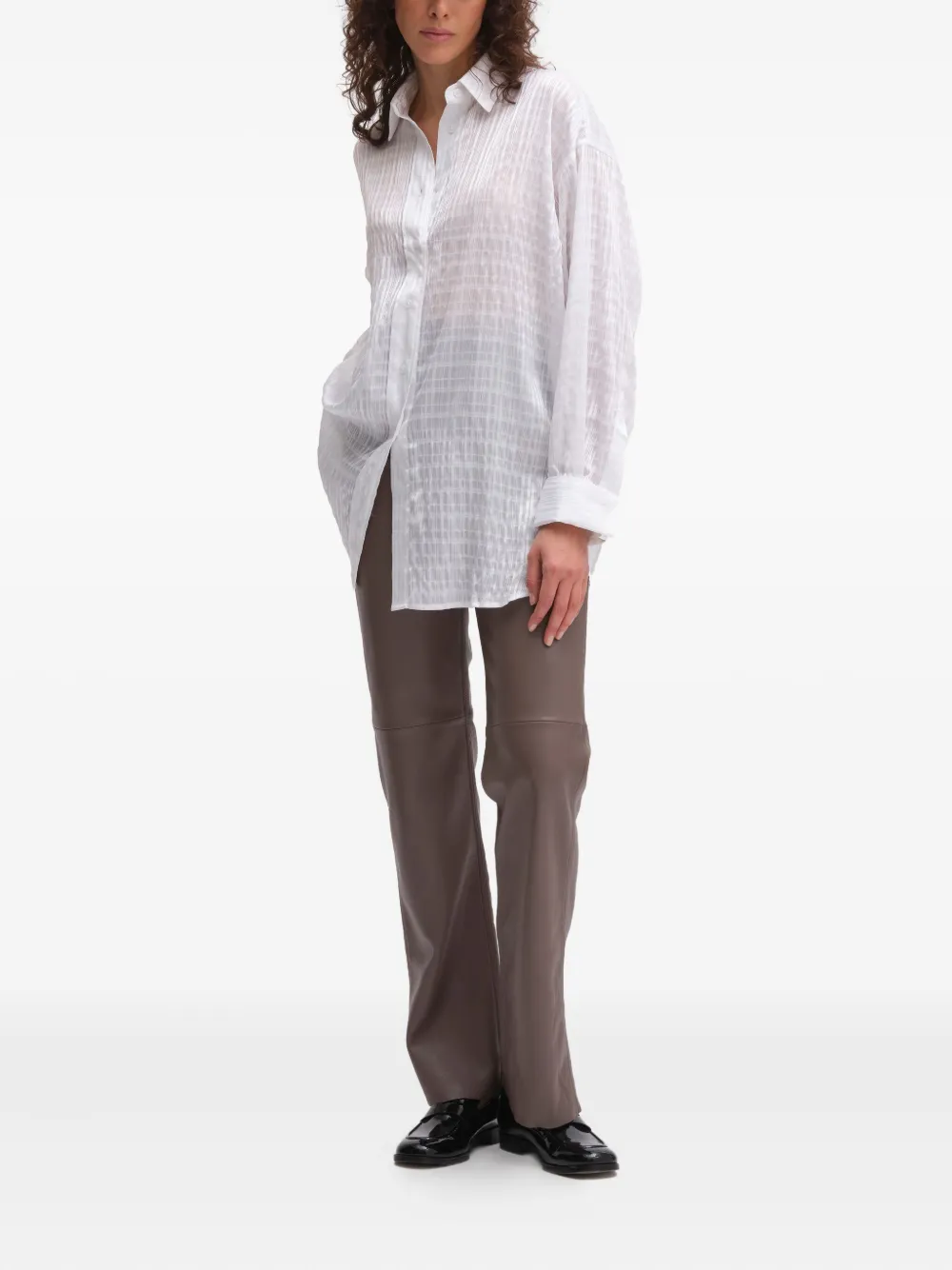 REMAIN textured button-down shirt - Wit