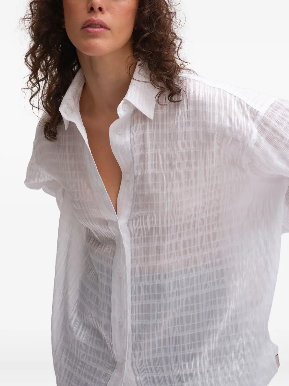 Remain Birger Christensen Textured Button-down Shirt In White