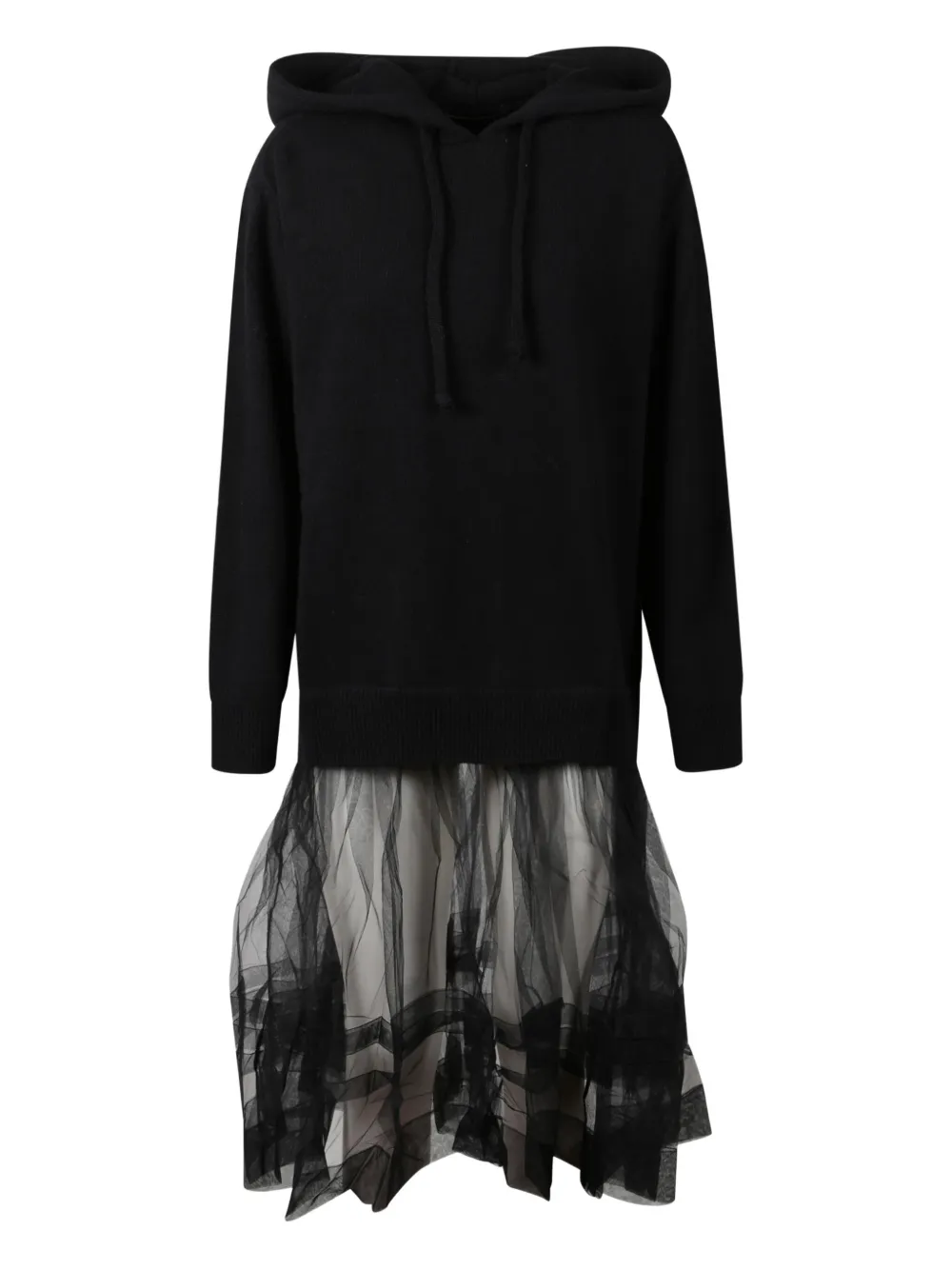 Jucca Tulle Hooded Dress In Black