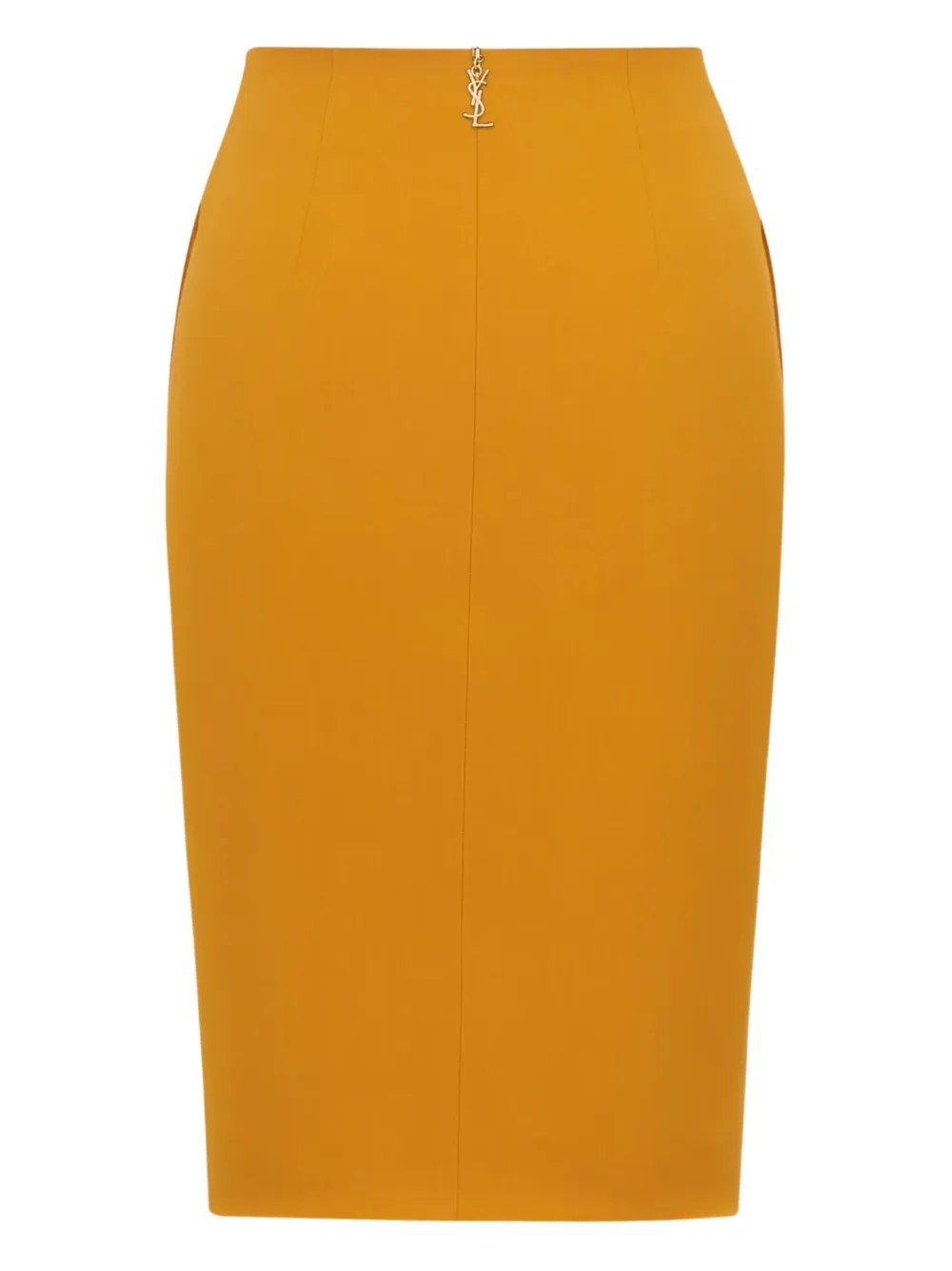 Saint Laurent concealed-pockets midi skirt - Oranje