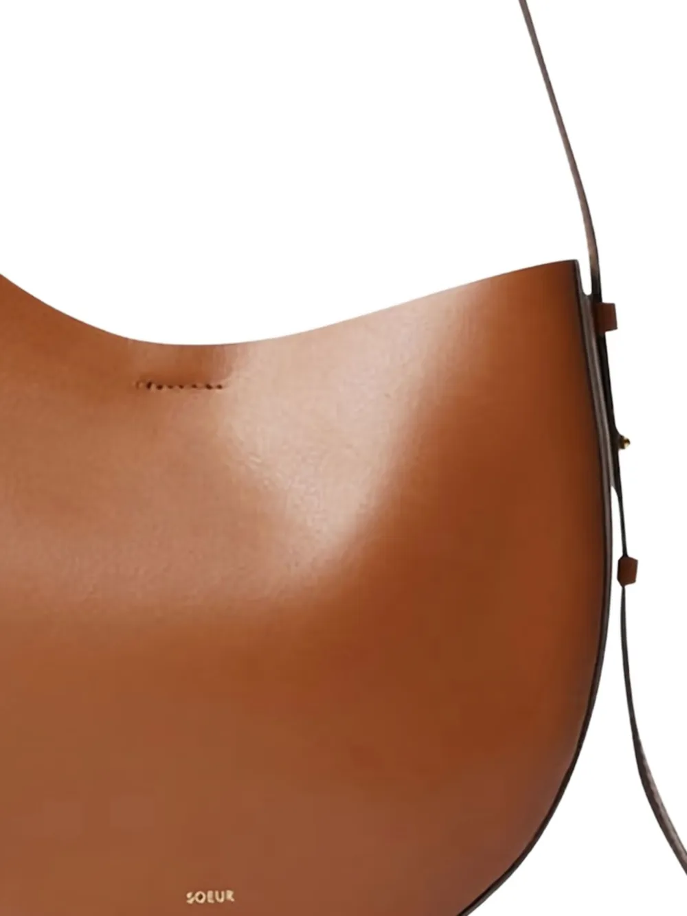 Soeur Grote Winona leren schoudertas Bruin