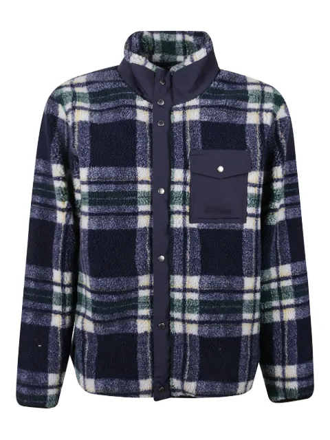 MC2 Saint Barth logo-embroidered fleece tartan jacket