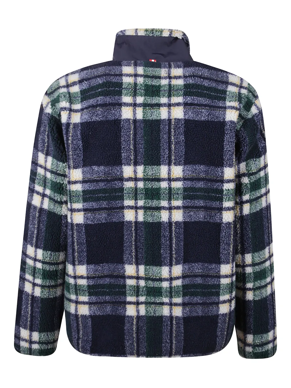Mc2 Saint Barth Logo-embroidered Fleece Tartan Jacket In Blue