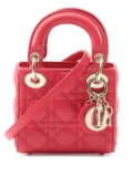 Christian Dior Pre-Owned 2010-2025 Micro Lambskin Cannage Lady Dior satchel - Red