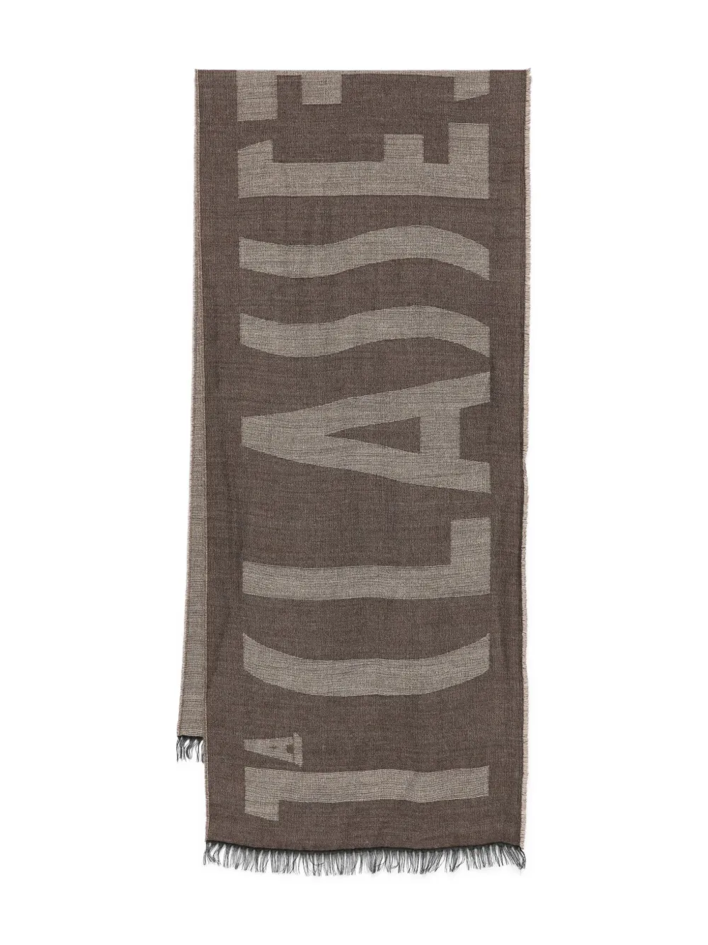 ALVIERO MARTINI 1° CLASSE écharpe frangée à logo | marron | Image 1