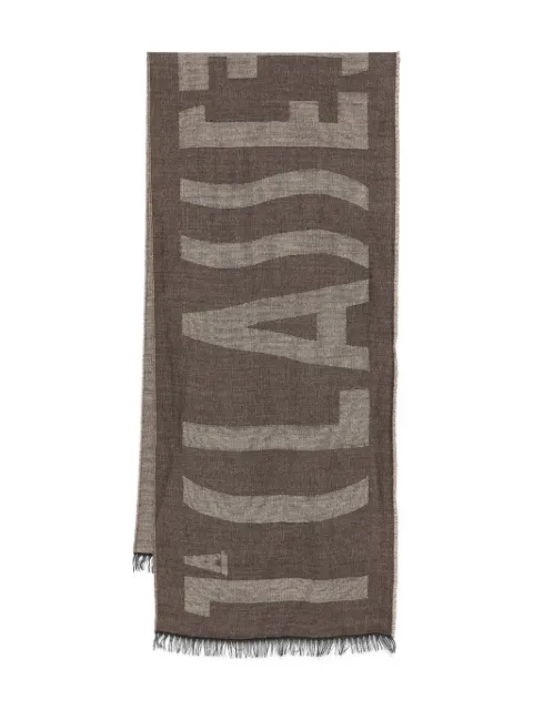 ALVIERO MARTINI 1° CLASSE logo-pattern fringed scarf