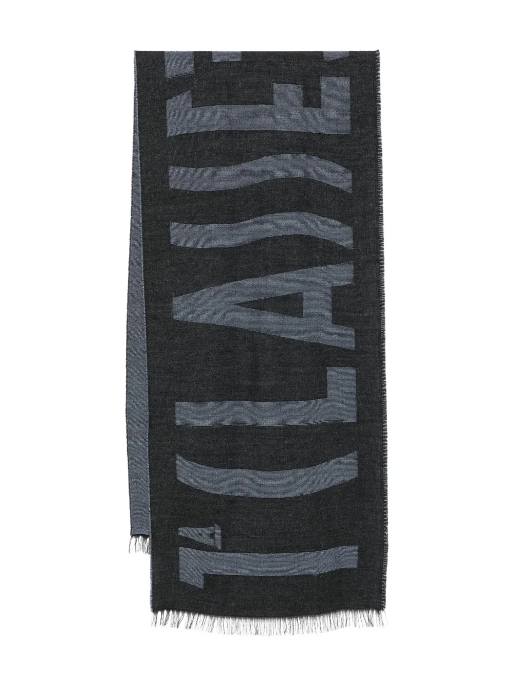 ALVIERO MARTINI 1° CLASSE logo-detail fringed-edges scarf | Grey | Image 1