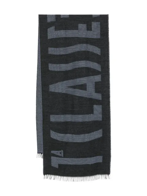 ALVIERO MARTINI 1° CLASSE logo-detail fringed-edges scarf