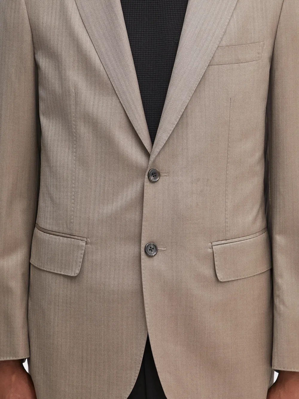 WACKO MARIA Blazer met visgraatpatroon en knopen Beige