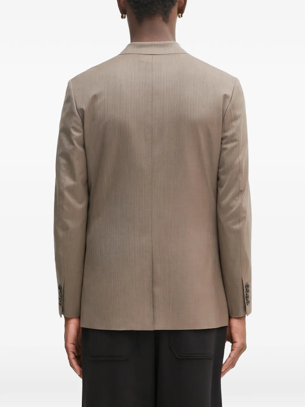  Wacko Maria Herringbone Buttoned Blazer - Neutrals 