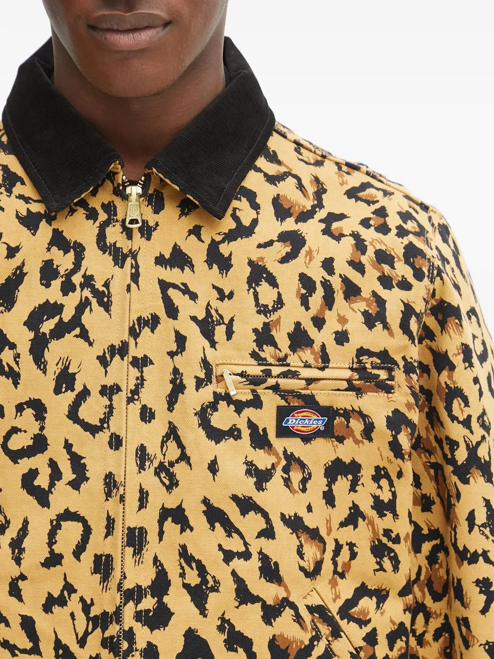 WACKO MARIA x Dickies ribfluwelen jack met dierenprint Beige