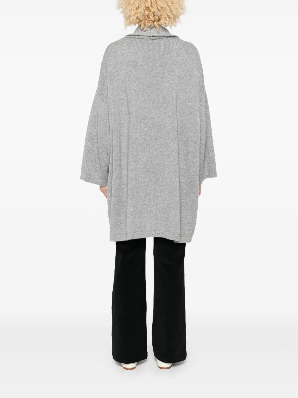 19 Andrea's 47 Open-front Oversized Jacket In Gray