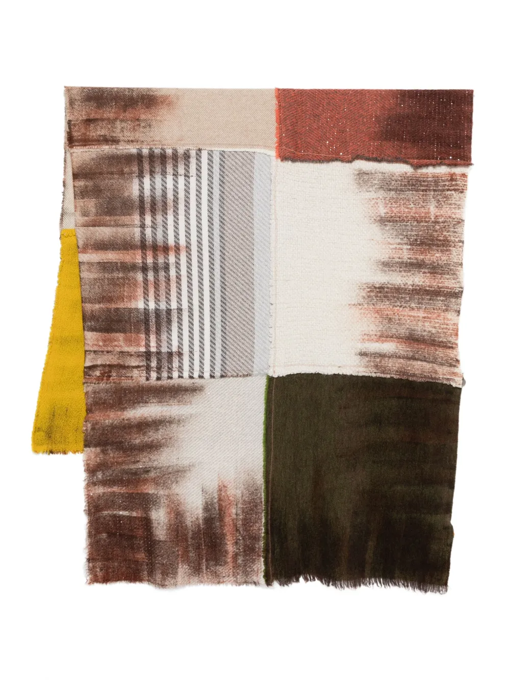 19 Andrea's 47 Patchwork Frayed Scarf In Multi