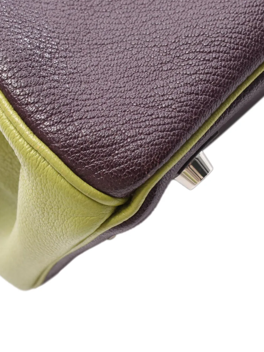 Pre-owned Hermes 2009 Bicolor Chevre Mysore Birkin 30 Handbag In Green