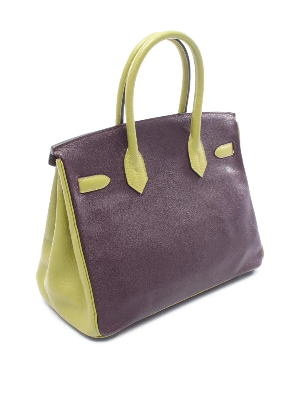 Pre-owned Hermes 2009 Bicolor Chevre Mysore Birkin 30 Handbag In Green