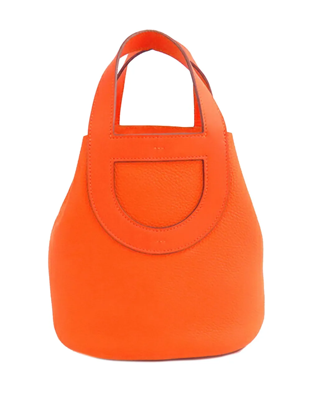 Pre-owned Hermes 2023 Clemence And Swift In The Loop 18 Handbag In Orange