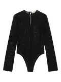 REMAIN mesh velvet bodysuit - Black