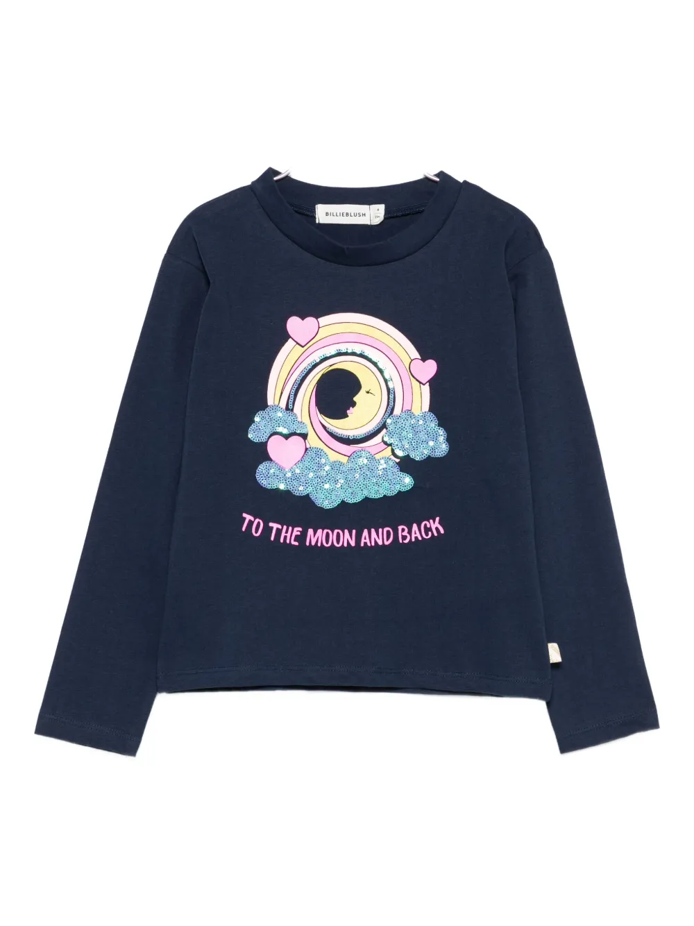 Billieblush Moon Rainbow Sequin Top In Blue