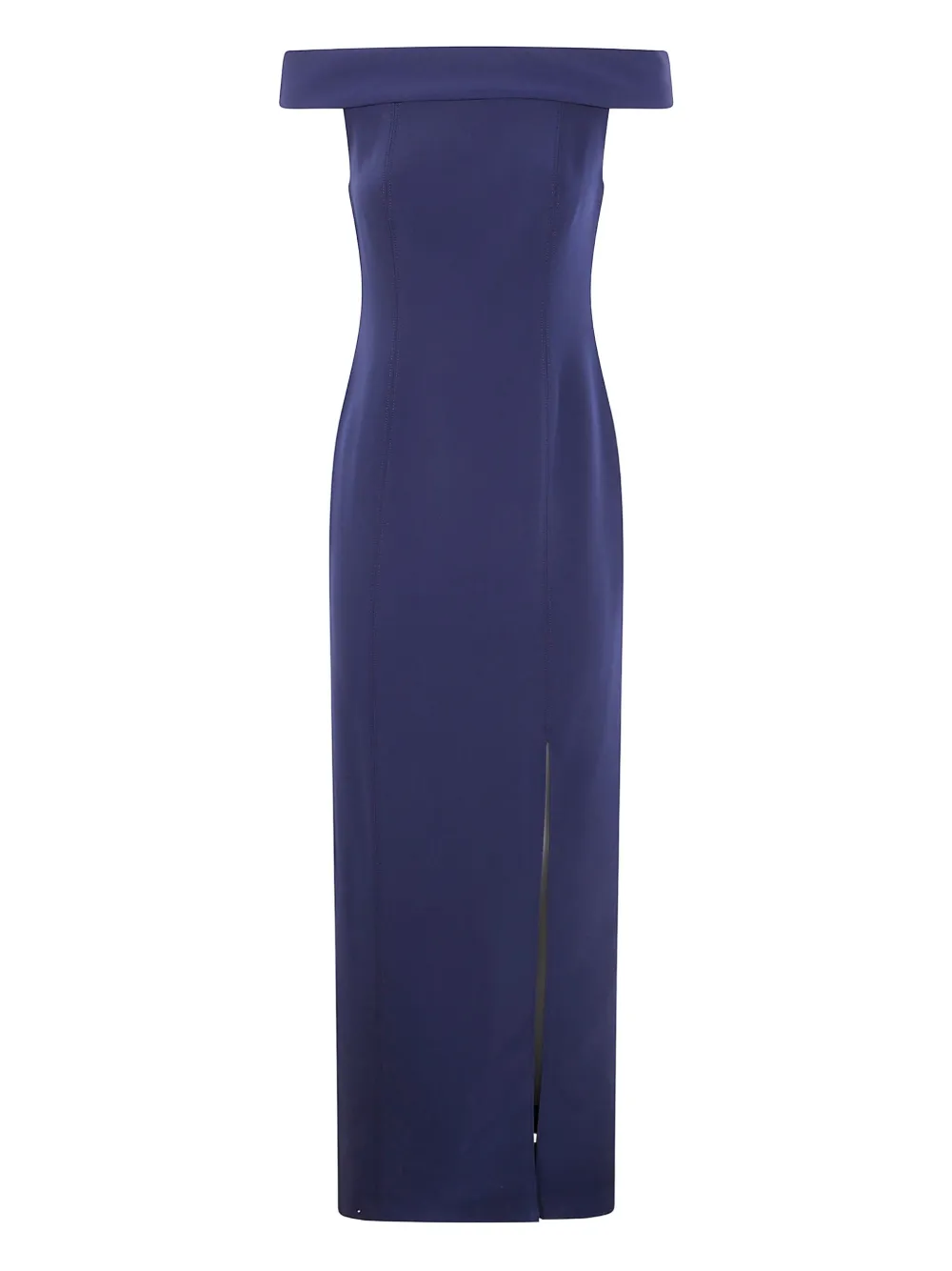 Ralph Lauren Off-shoulder Split Dress In Blue
