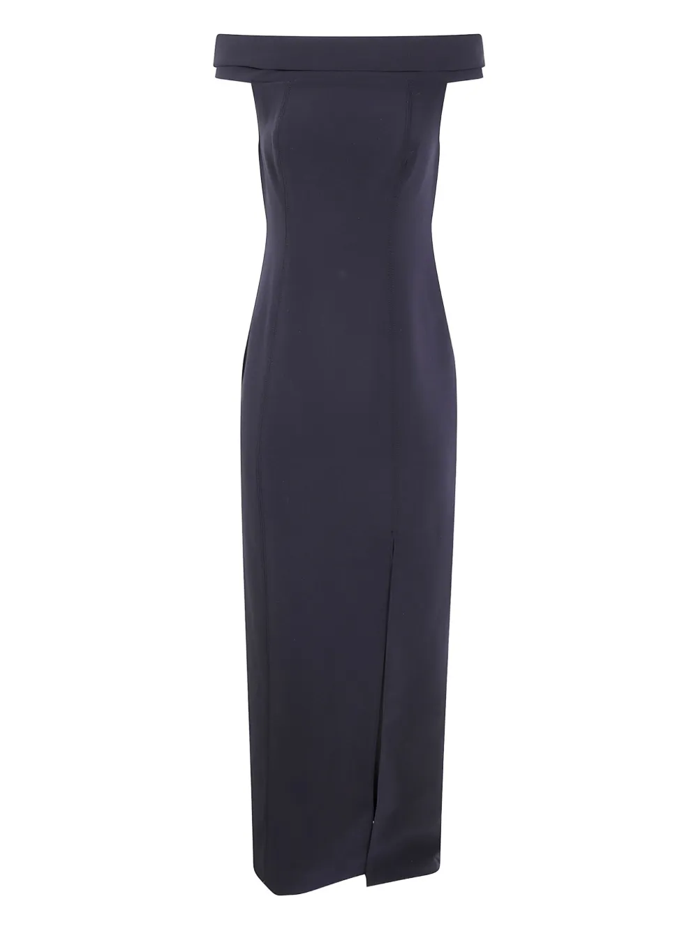 Ralph Lauren Off-shoulder Split Maxi Dress In Black