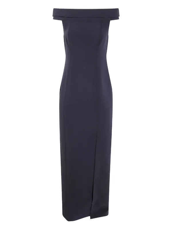 princess polly baby blue dress Mei High Split Halter Neck Maxi Dress in Black main image 1
