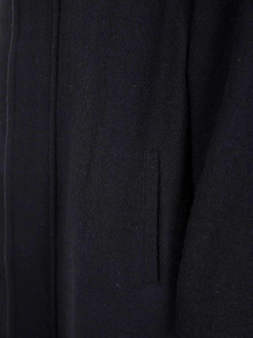 Y's Hooded Wool Coat In Black