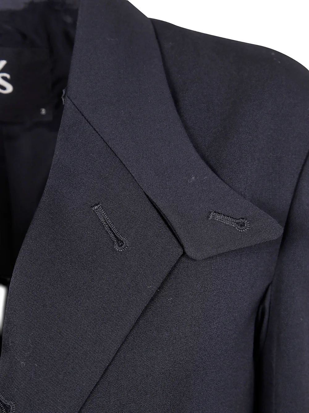 Y's Three-button Wool Blazer In Black