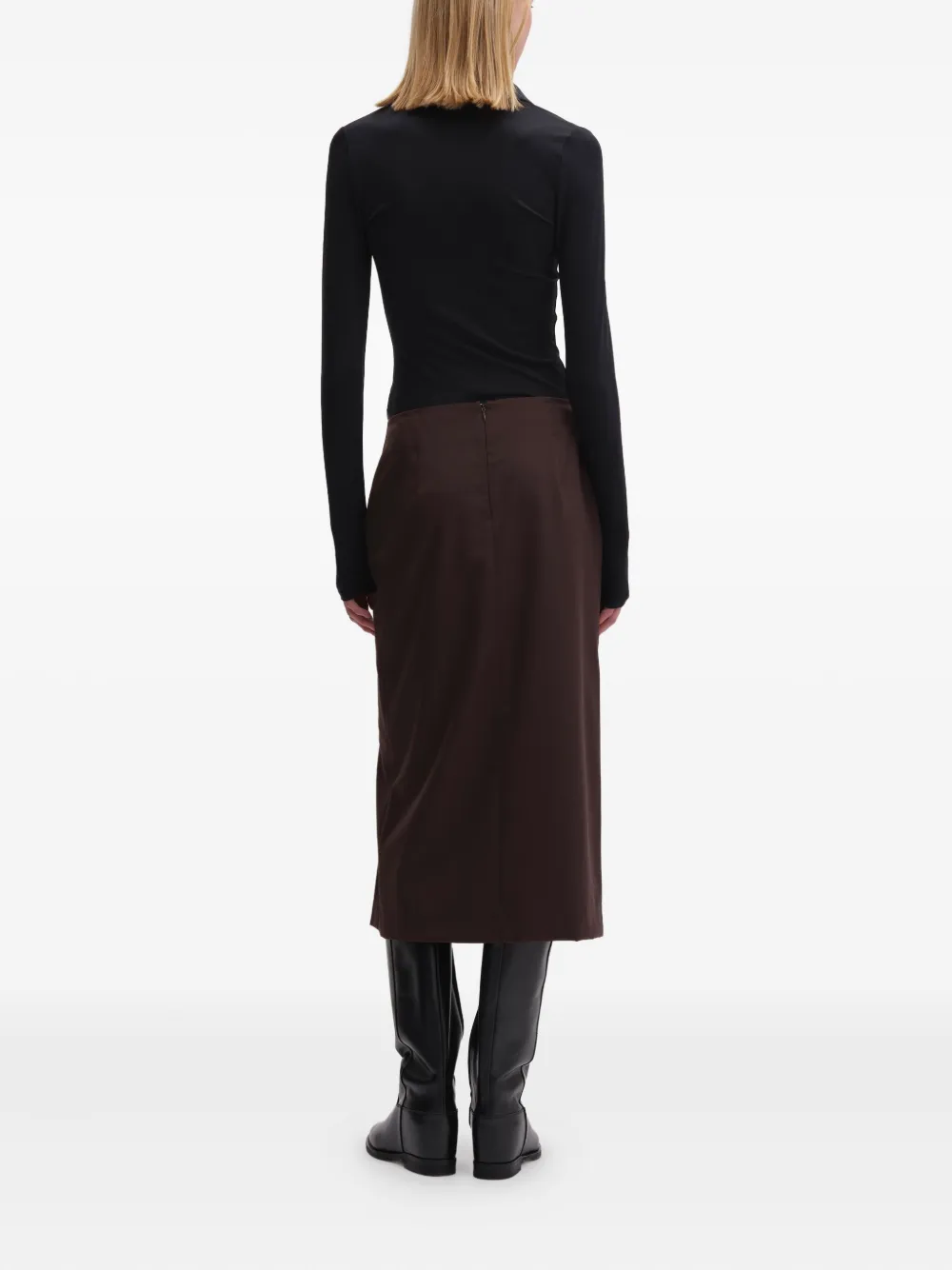 Remain Birger Christensen Long-sleeve Polo Top In Black