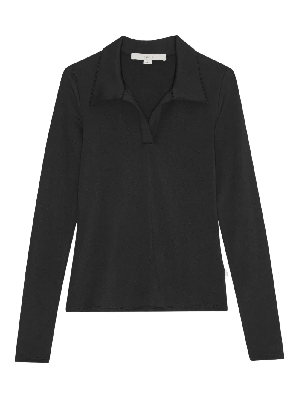 REMAIN long-sleeve polo top | Black | Image 1