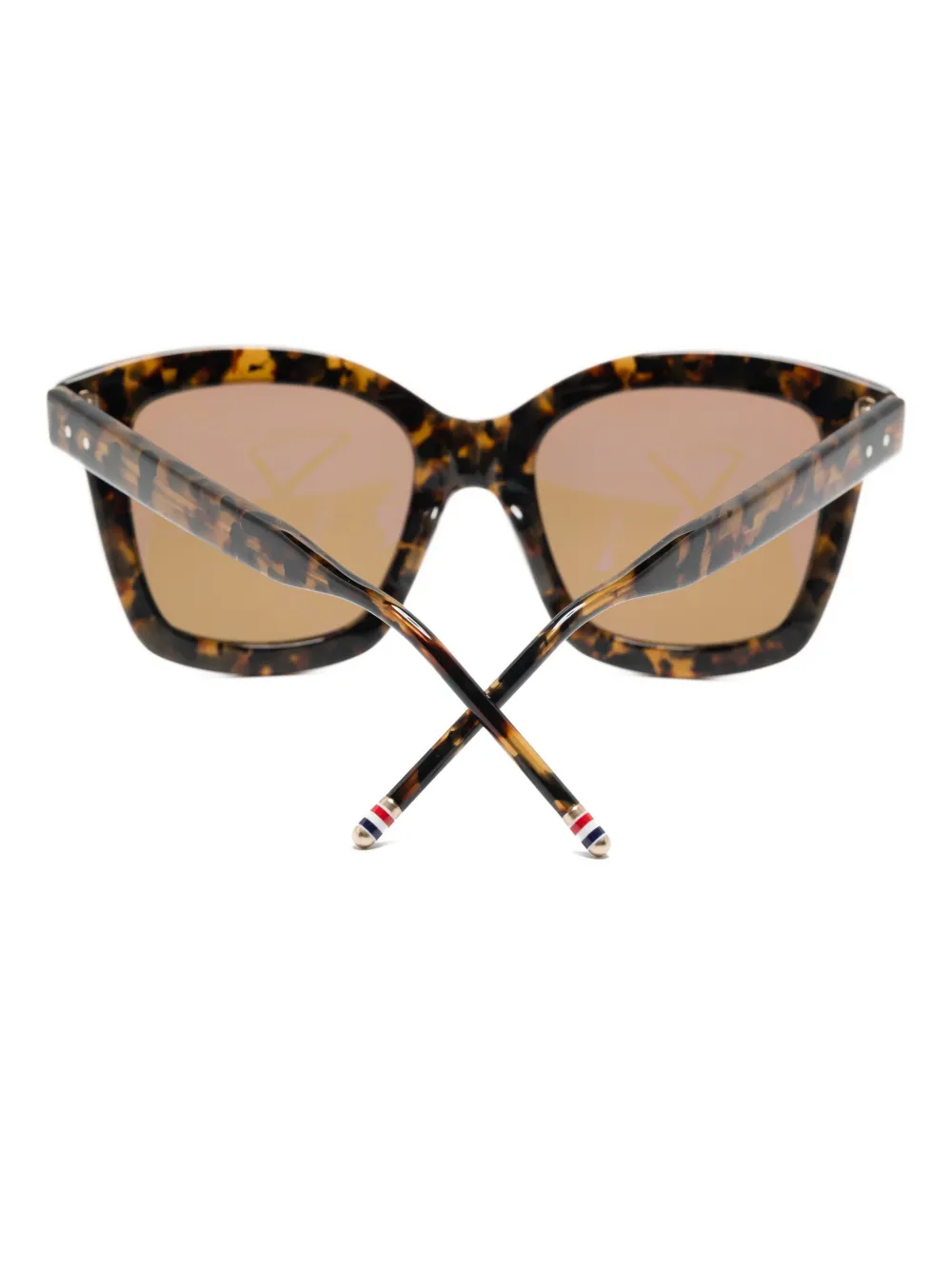 Thom Browne Eyewear Zonnebril met vierkant montuur Bruin