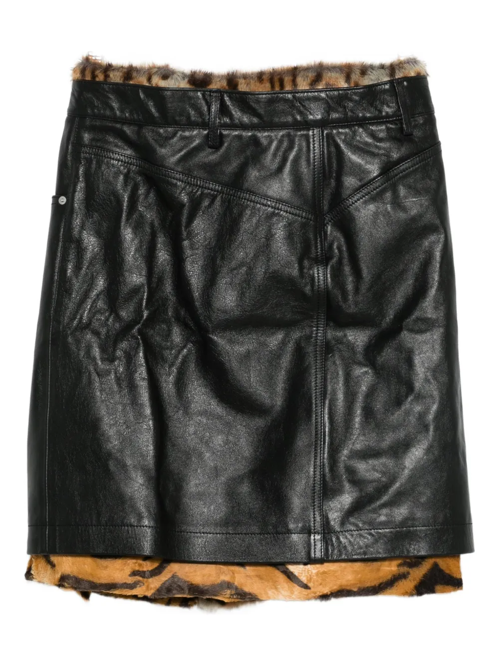 Martine Rose Fur-trim Wrap Skirt In Black