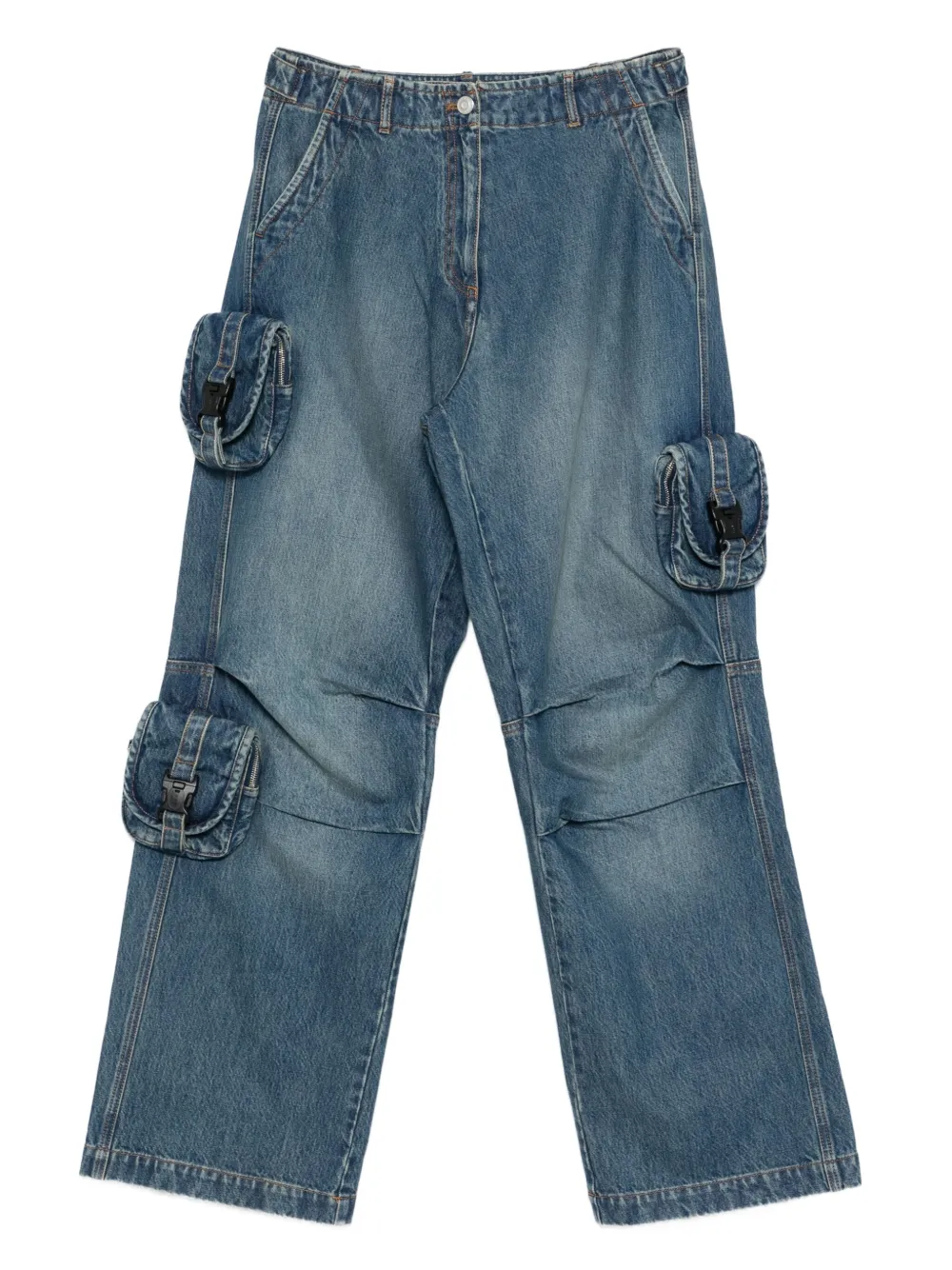 Coperni flap-pocket cotton jeans - Blu