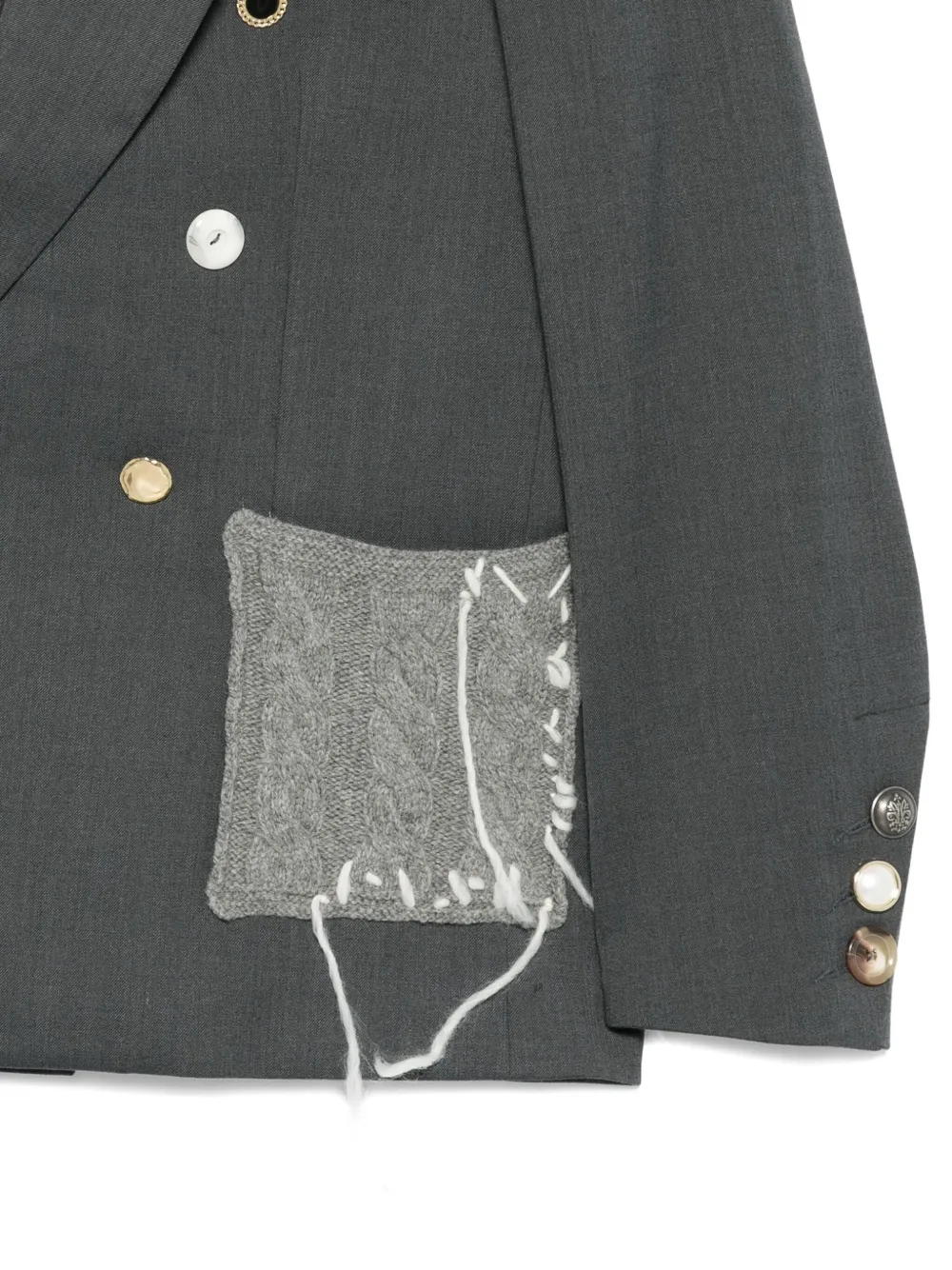 Charles Jeffrey Loverboy Edinburgh Double-breasted Blazer In Gray