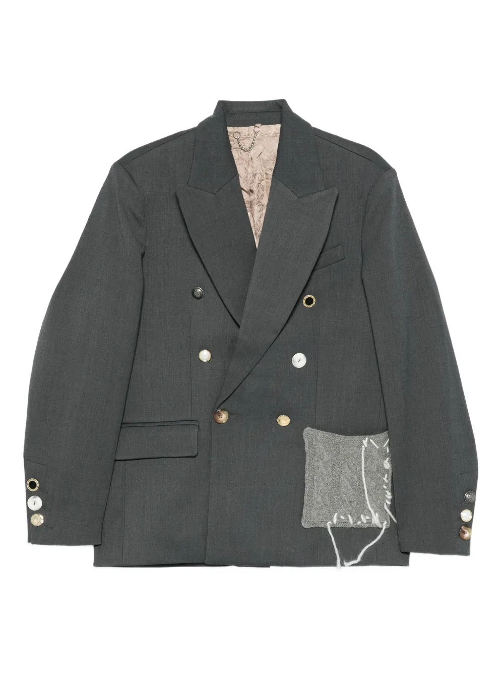 Charles Jeffrey Loverboy Edinburgh Double-breasted Blazer In Gray