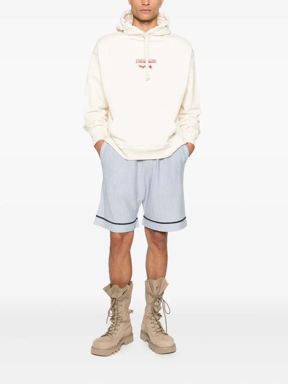 Charles Jeffrey Loverboy Logo-embroidered Hoodie In White