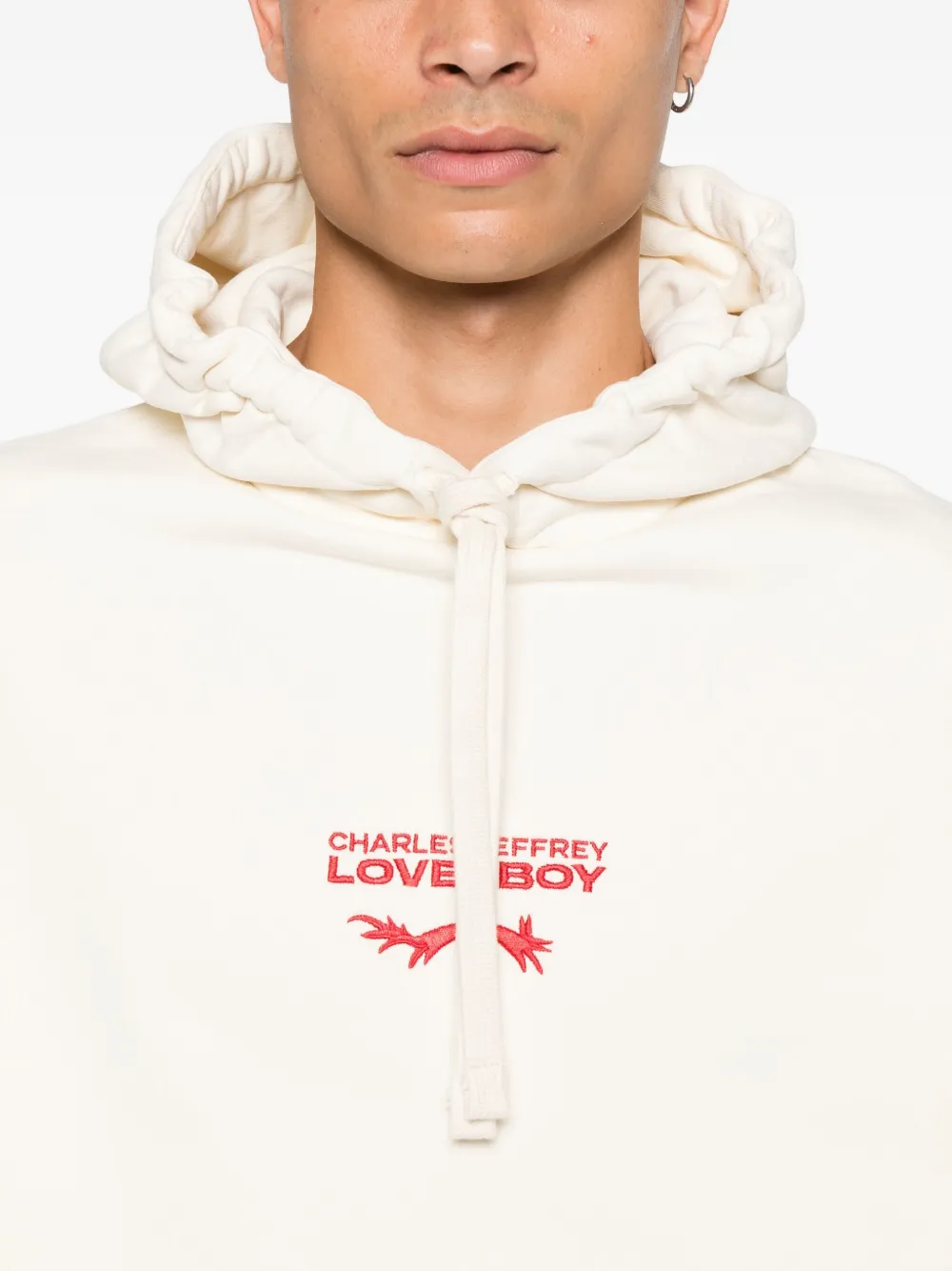 Charles Jeffrey Loverboy Logo-embroidered Hoodie In White