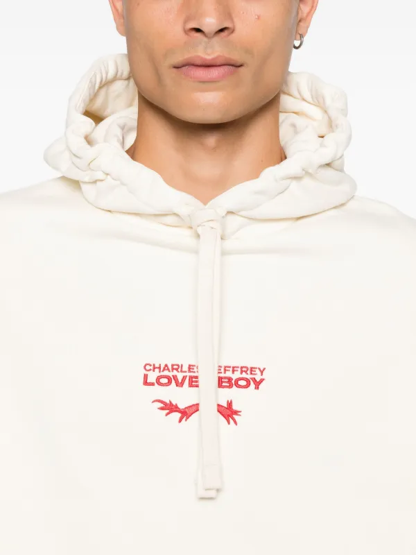Charles Jeffrey Loverboy logo-embroidered Hoodie | Neutrals | FARFETCH