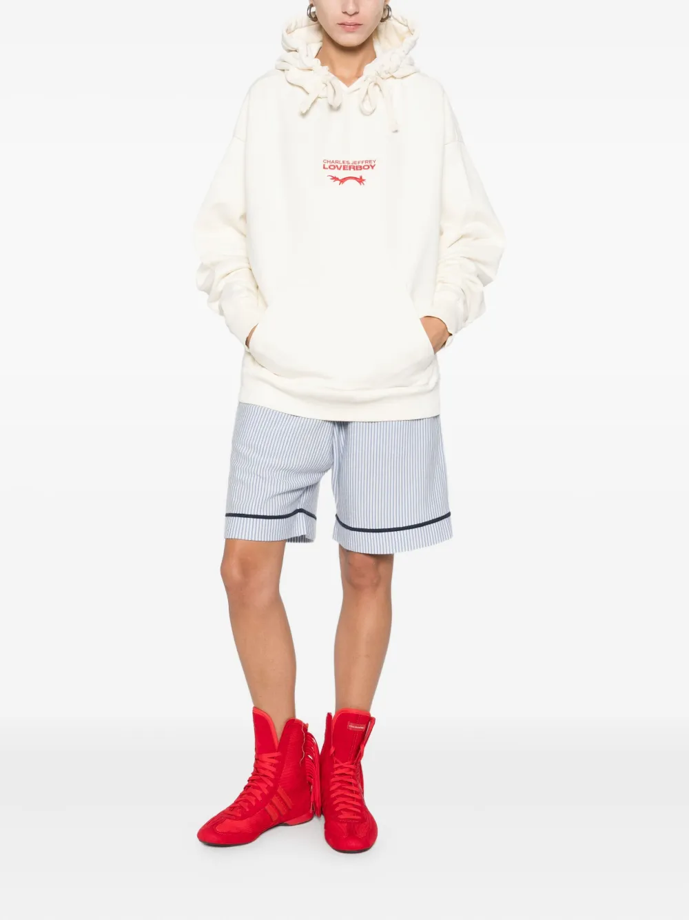 Charles Jeffrey Loverboy Logo-embroidered Hoodie In White