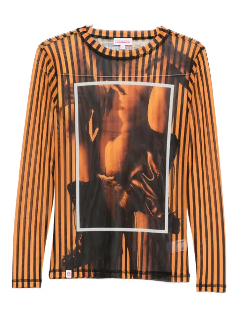 Charles Jeffrey Loverboy Powermesh striped T-shirt