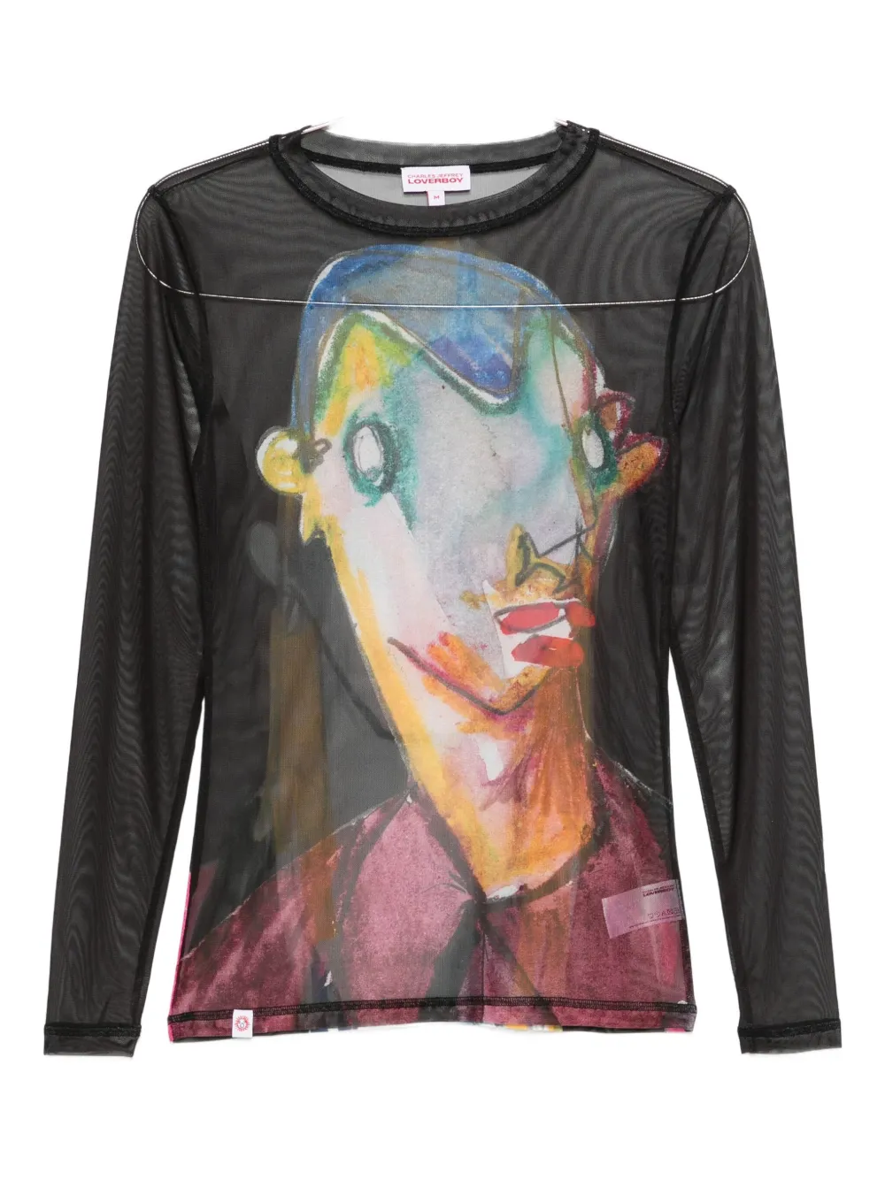 Charles Jeffrey Loverboy Powermesh Long-sleeve T-shirt In Black