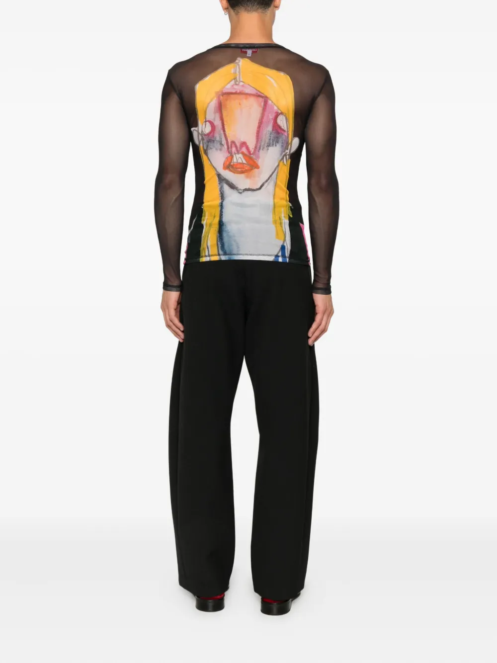 Charles Jeffrey Loverboy Powermesh Long-sleeve T-shirt In Black