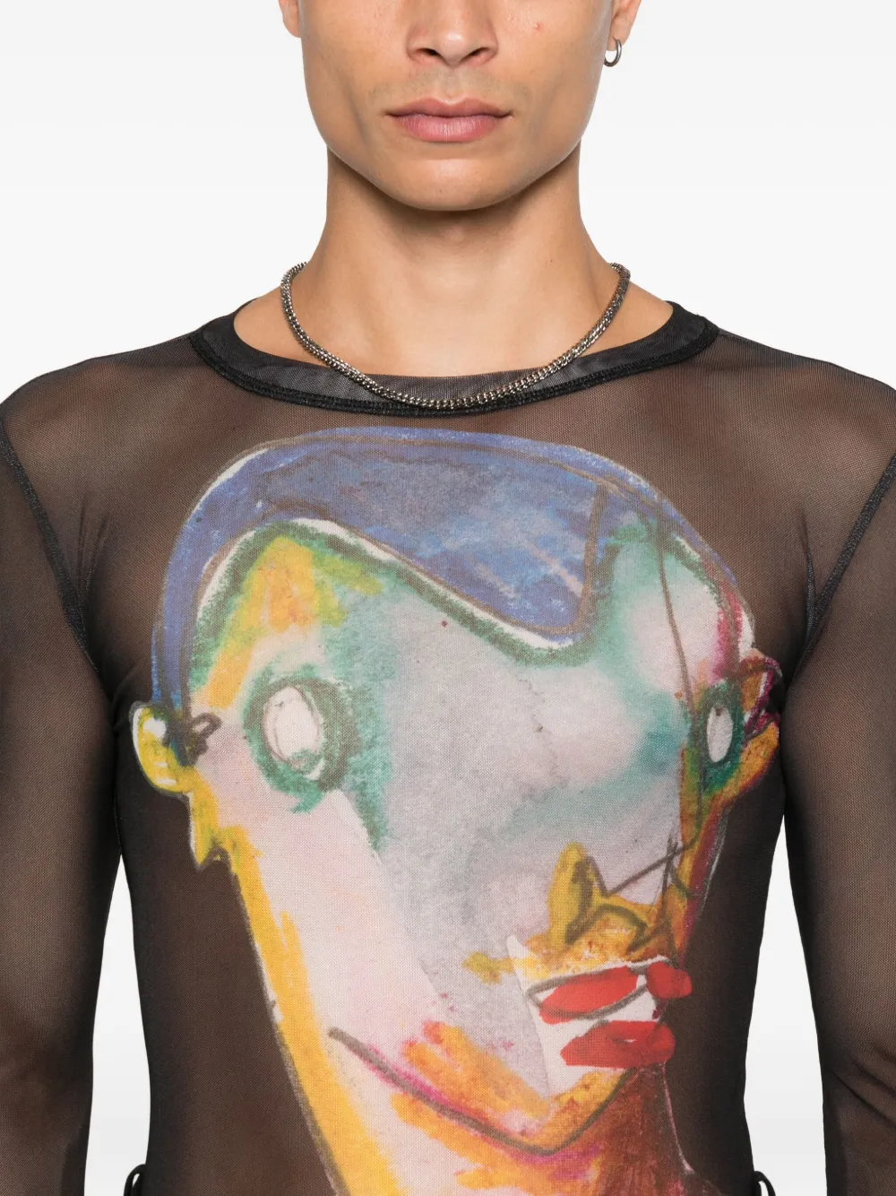Charles Jeffrey Loverboy Powermesh Long-sleeve T-shirt In Black