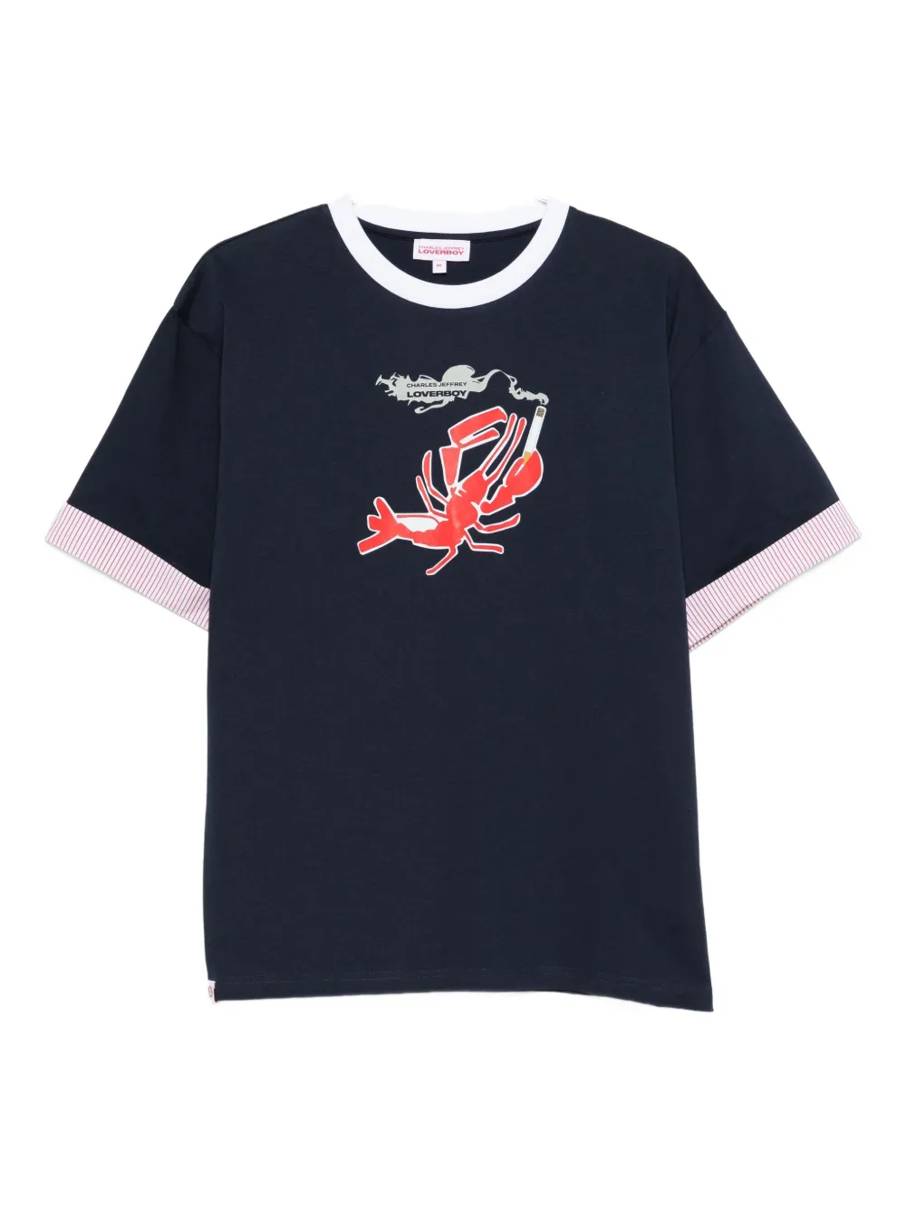 Charles Jeffrey Loverboy Turn Up Lobster-print T-shirt In Blue