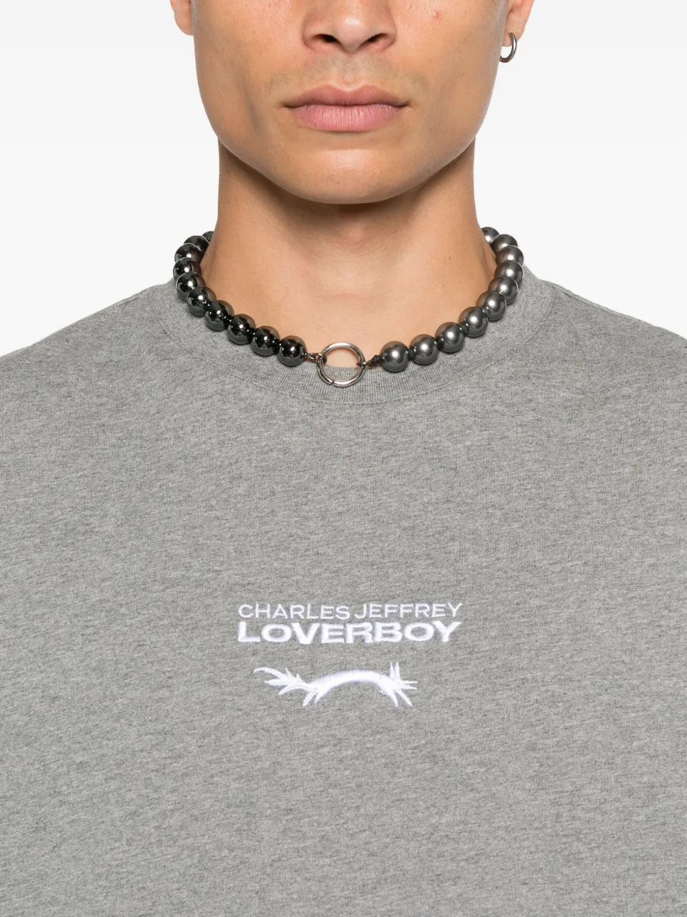Charles Jeffrey Loverboy T-shirt met geborduurd logo Grijs