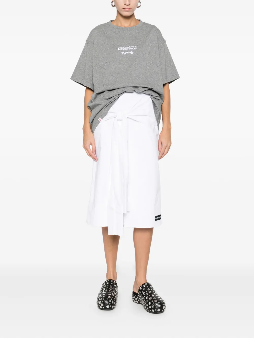 Charles Jeffrey Loverboy T-shirt met geborduurd logo Grijs