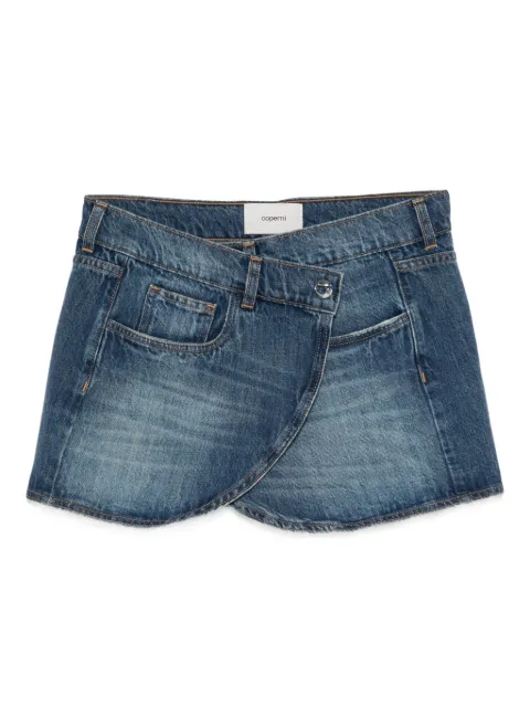 Coperni wrap-design denim skirt